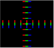 Figure 1. Example test pattern for eye-box centering using chromatic aberrations.